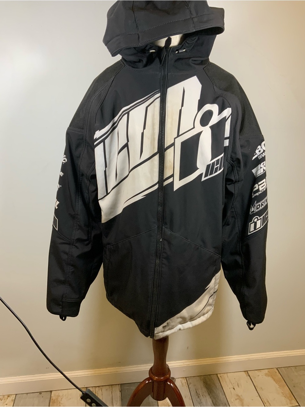 ICON Team Merc Jacket Motorcycle Riding Softshell Hooded 2XL D3O Armor